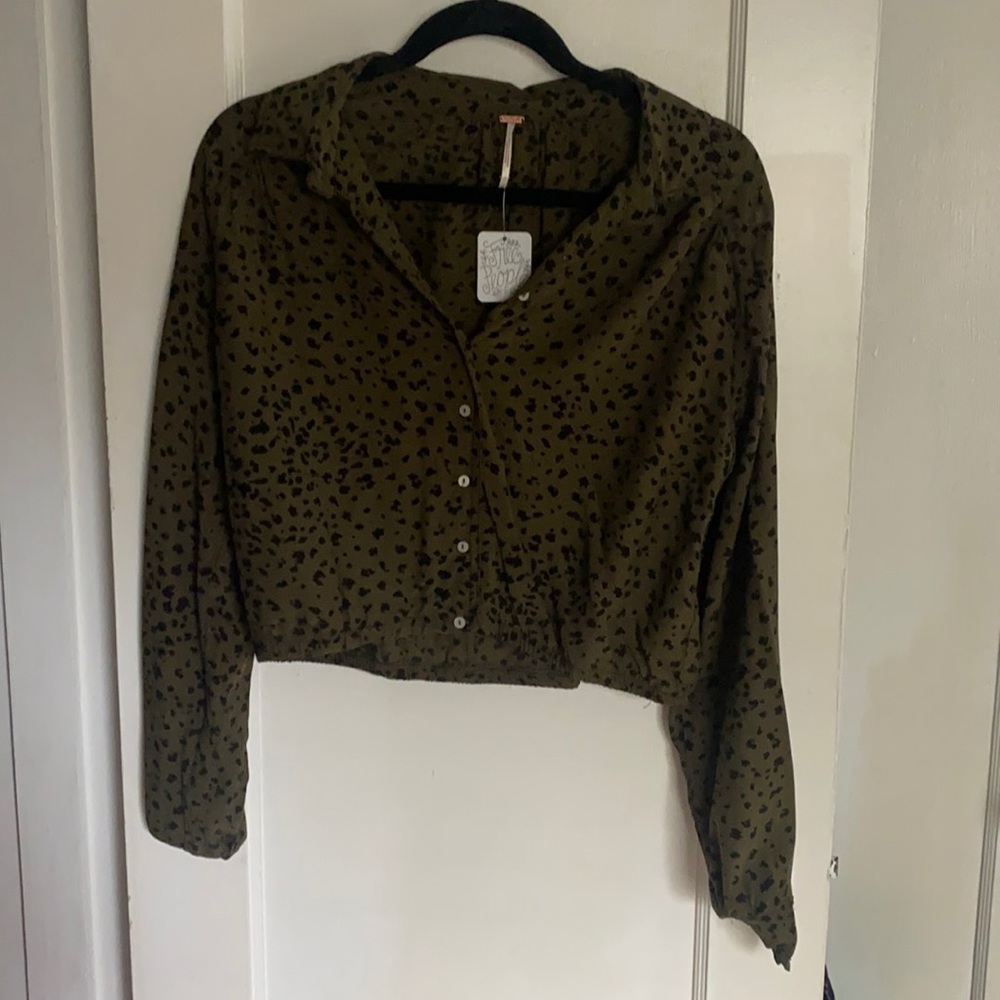 Leopard print button up